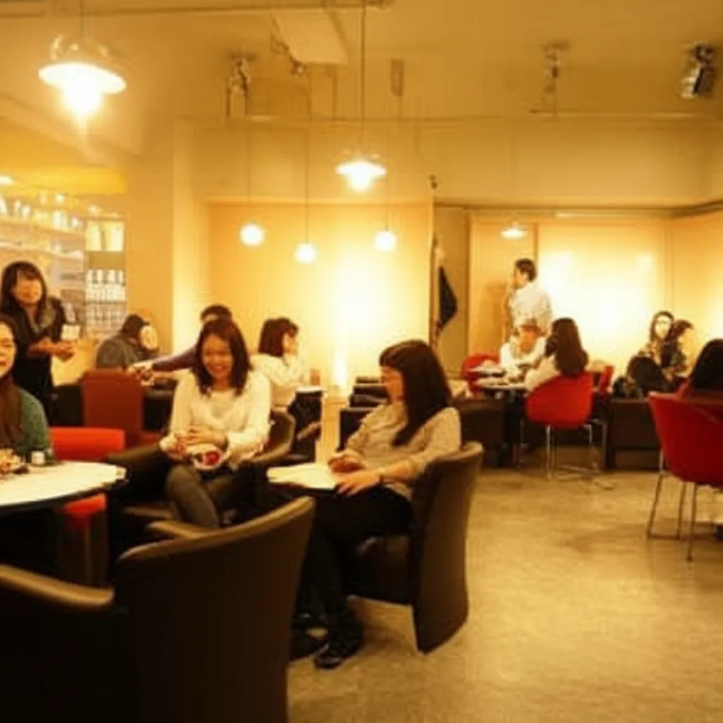 활기찬 서울 카페거리의 아늑하고 스타일리시한 카페 내부